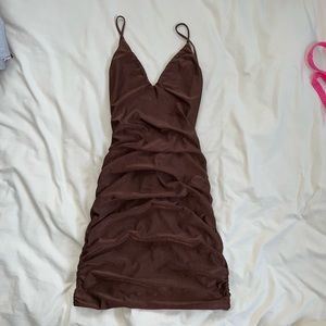 BROWN TIGER MIST DRESS